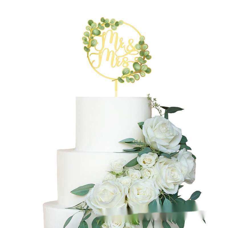 Nuovo plugin per decorazioni per torte nuziali Mr.&Mrs. con stampa a colori in acrilico e UV, per feste di fidanzamento_voghion.com