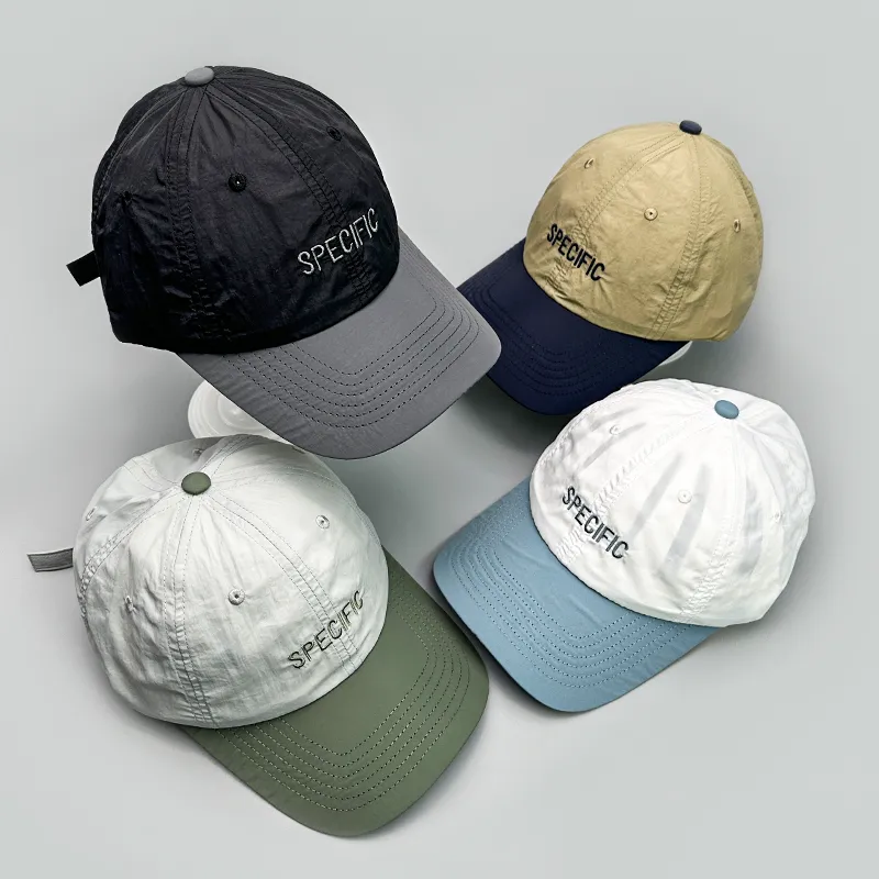 Ball Caps Japanese Quick Drying Letter Embroidery Color Block Baseball Hat Men Women Breathable Travel Sunshade_voghion.com