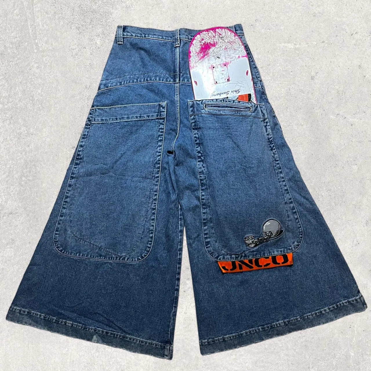 Pantaloncini da uomo Hommes Pantaloni casual Denim Baggy Jeans corti Vestiti Jort 2024 JORTS JNCOS 2000s Cargo Gym Jinco Men JNCO_voghion.com