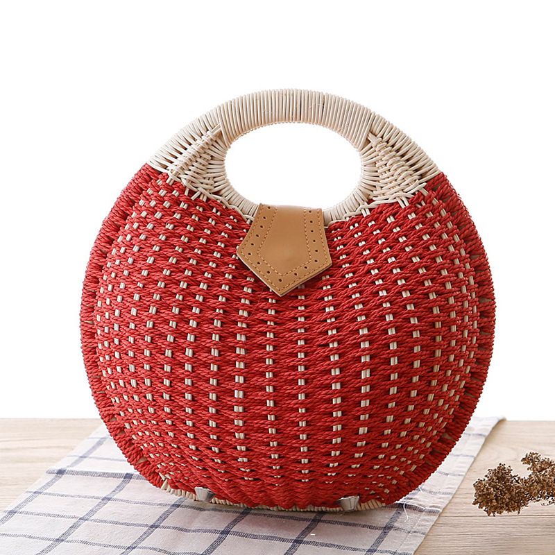 Neue modische Muschelhandtasche, personalisierte und süße Rattan-Gewebte Grasgewebte Tasche, Gewebte Damentasche,_voghion.com