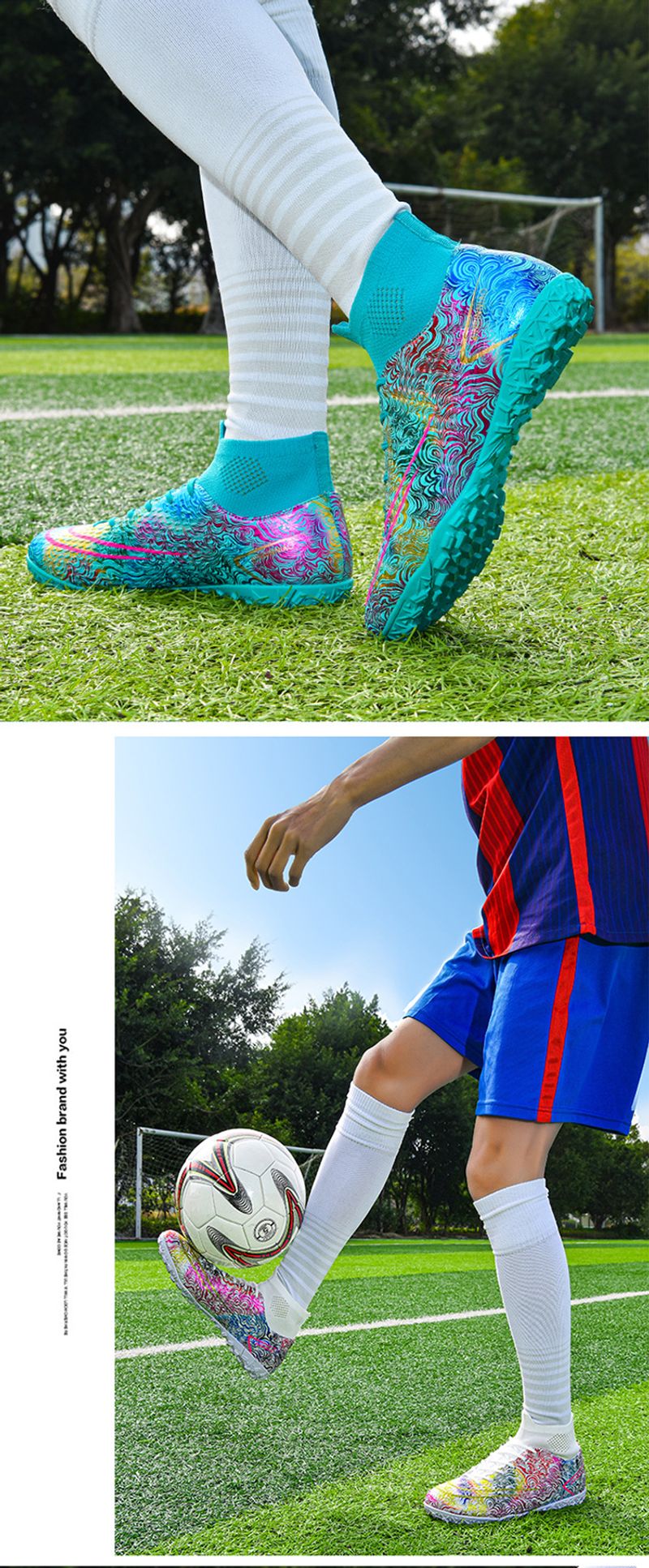 Grenzüberschreitender Außenhandel Fußball Herren gebrochene High-Top-Trainingsschuhe Jugendstudent Compeon AG lange Spike Turnschuhe_voghion.com