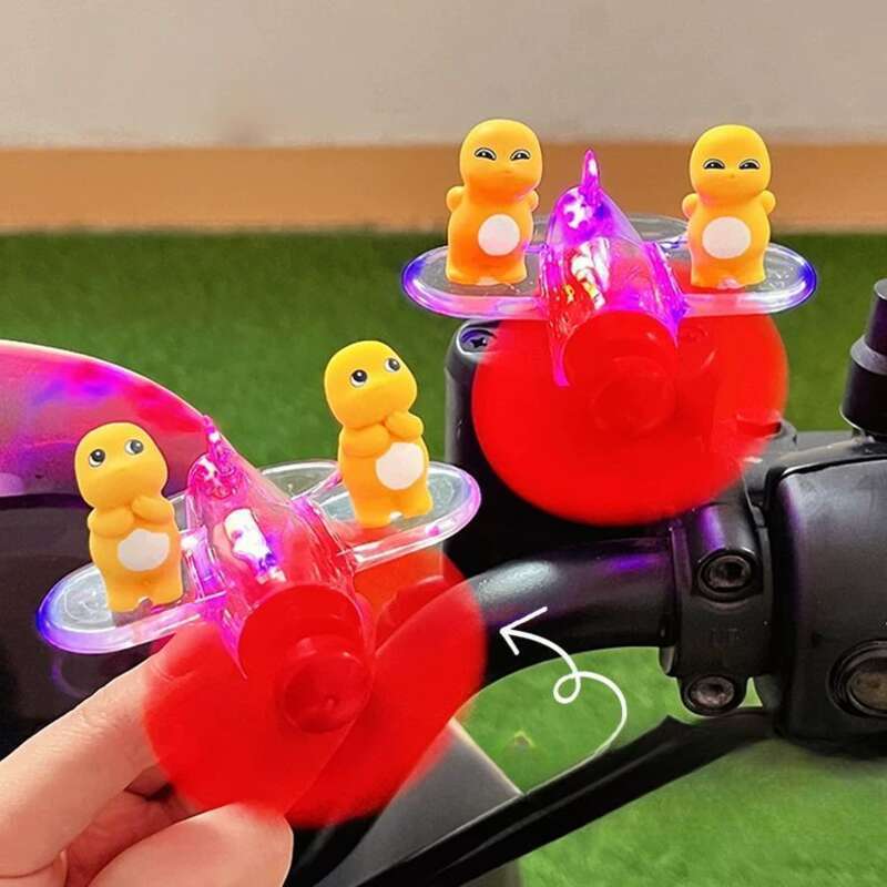 Electric Bike Decoration Glowing Small Airplane Ornament Cute Cartoon Milk Dragon Motorcycle Electric Scooter Wind_voghion.com