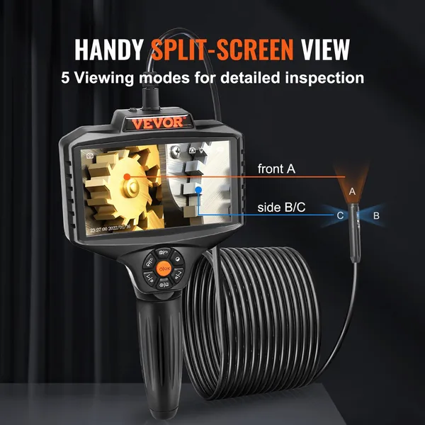 Triple Lens Inspection Camera With Led Lights And Ips Screen_voghion.com