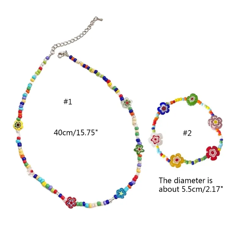 Böhmisches Perlenketten Und Armband Set Handgemachtes Glasperlen_voghion.com