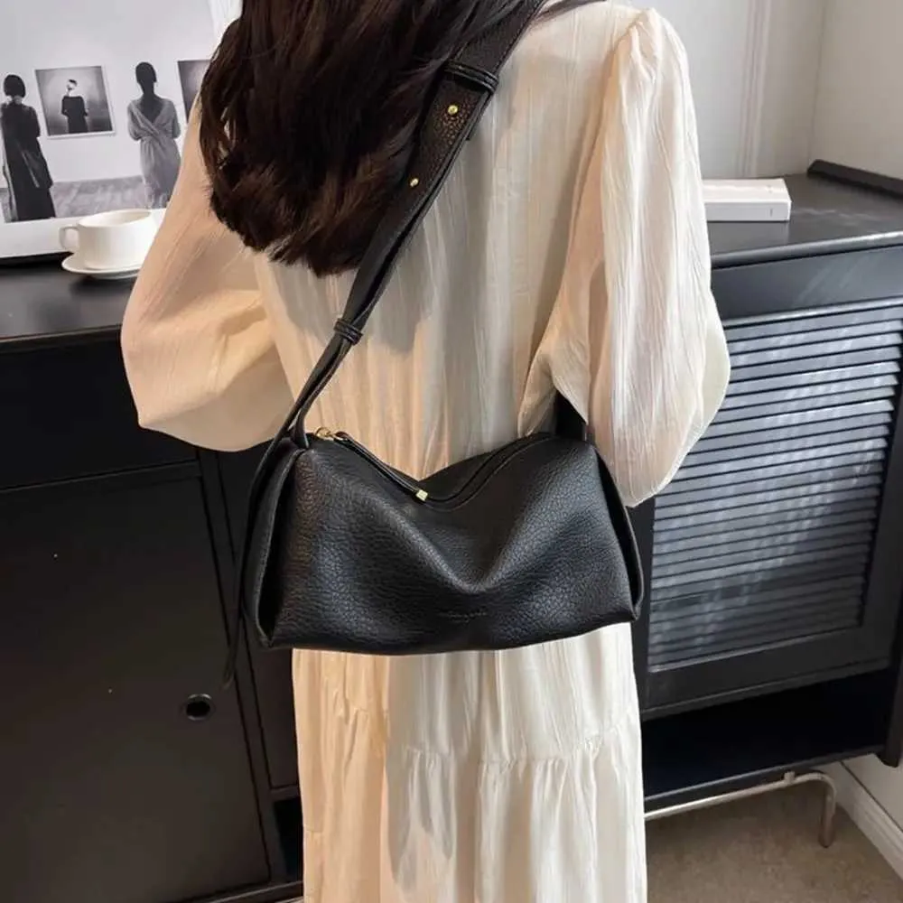 Borsa a tracolla con motivo lichee di grande capacità, tinta unita, stile coreano, PU, Dumpg, cuscino per la mamma, Shoppin241210_voghion.com