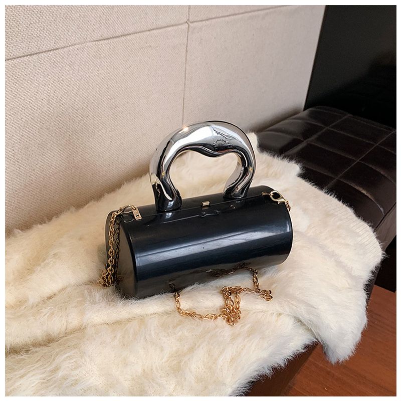Damenhandtasche Taschen für Frauen 2024 Party CES Mode Zylinder Mini Abend Geldbörse Crossbody Umhängetasche Gold Box_voghion.com