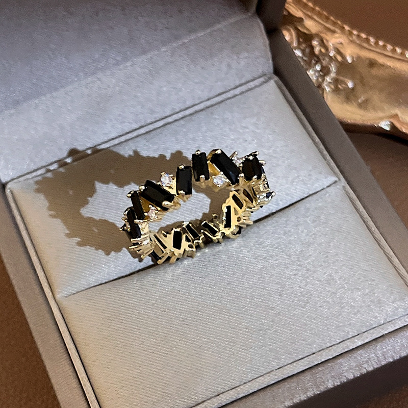 Real Gold Electroplated Irregular Zircon from South Korea Exquisite Fashion Open Ring Light Luxury and High Grade Hand_voghion.com