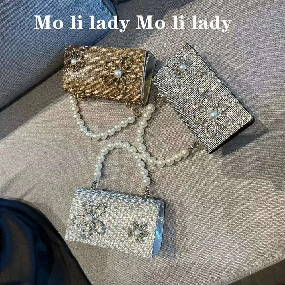 Borsa da donna con strass scintillanti di alta qualità, firmata 2025, alla moda, con perline di perle, da sera, per matrimoni e feste_voghion.com