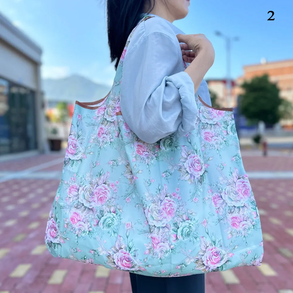 Oxford Cloth Folding Big Portable Storage Large-capacity Washable Reusable Foldable Shopping Bag Handbags_voghion.com