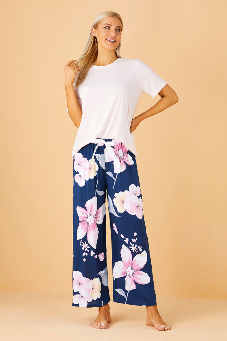 Completo pigiama donna girocollo maniche corte loungewear_voghion.com