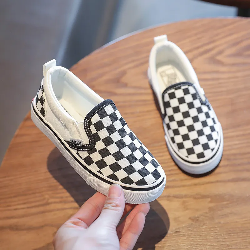 Kid Canvas Checkered Casual Sneakers For Boys And Girls_voghion.com
