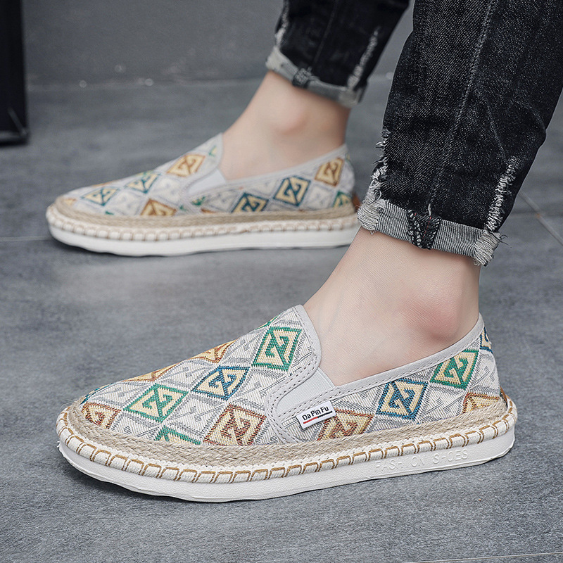 2024 Summer New One Step Old Beijing Cloth Trendy Linen Breathable Fisherman Men's Casual Shoes_voghion.com