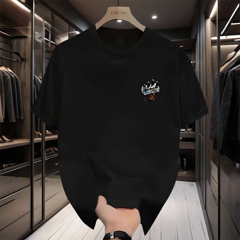 T-shirt uomo in cotone con stampa creativa vestibilità comoda_voghion.com