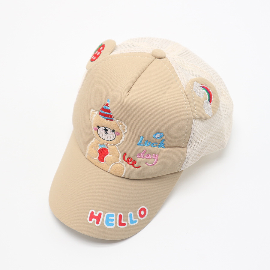 Berretto da baseball per bambini, berretto a rete, cappello estivo, cappello da sole, ragazzi e ragazze, parasole, simpatico cartone animato, protezione solare, protezione solare, orso_voghion.com