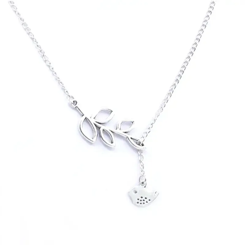 Nuovo uccello albero foglie antica lega argento collana gioielli stile esplosione donne_voghion.com