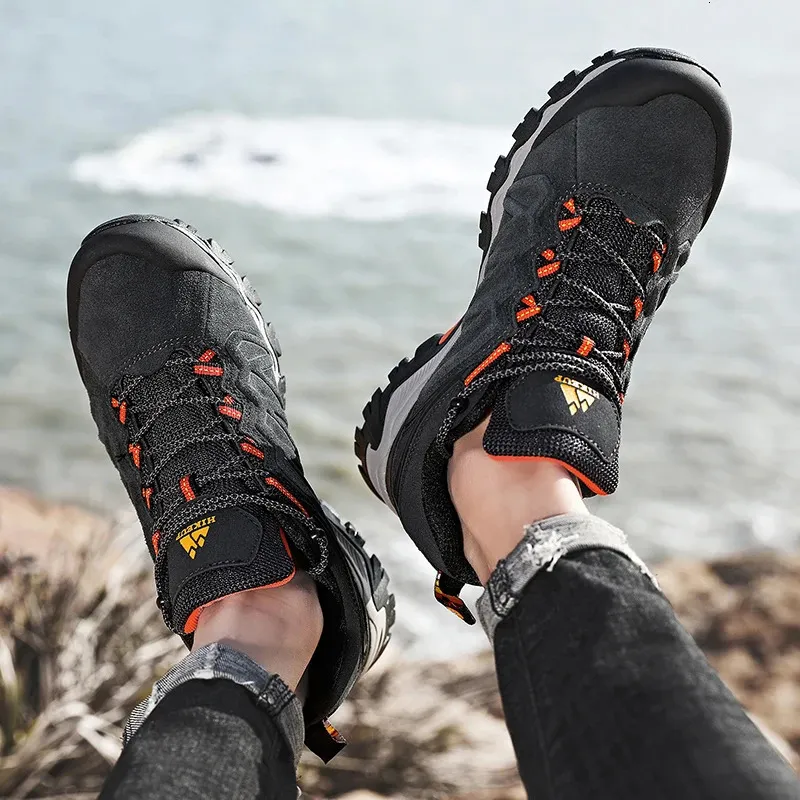 Herren Wanderschuhe Aus Leder Trekking Outdoor Kletterschuhe_voghion.com