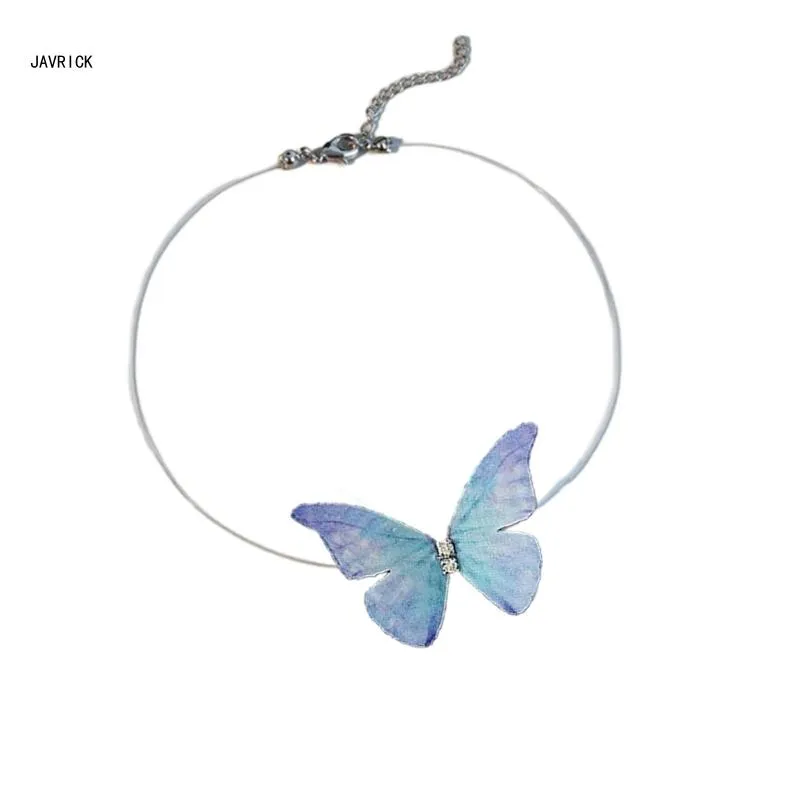Collane con ciondolo Comodo Choker Pesce Linea Blocco Collare Collana Farfalla Ciondolo Catena Clavicola D0LC_voghion.com