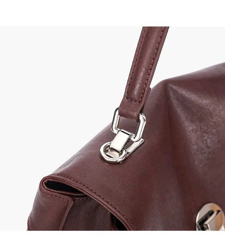 Hifashion Retro Vera Pelle Grandi Borse a Tracolla per Donna 2025 Tendenza Designer Satchel Tote Crossbody Ufficio Signore_voghion.com