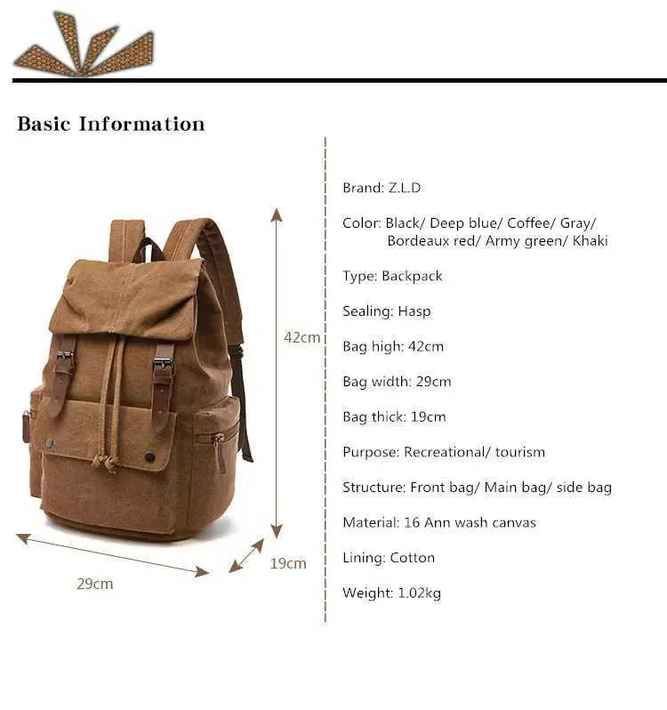 Sac à dos vintage en toile pour ordinateur portable pour hommes Mochila Feminina Mode Anti-vol Femmes Sacs à dos de voyage Sac à dos d'école C241031_voghion.com