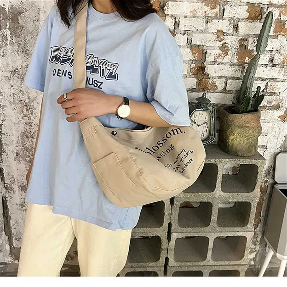 Borsa a tracolla in tela da donna grande shopper messenger bag_voghion.com