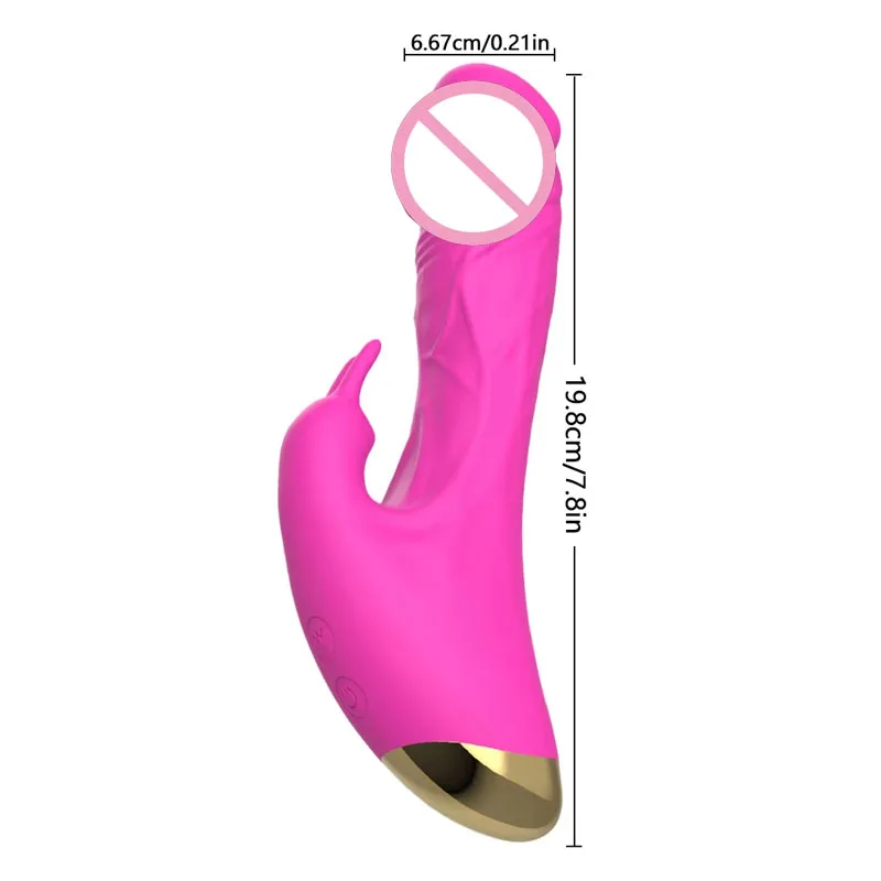 Usb Rechargeable Silicone Rabbit Vibrator Dual Motor Adult Toy_voghion.com