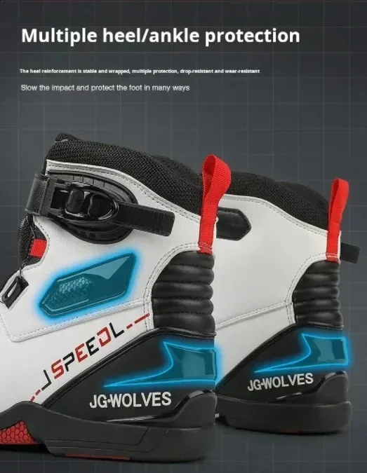 mens leather breathable anti slip wear-resistant rider boots motorcycle racing ankle length shoes 241105_voghion.com