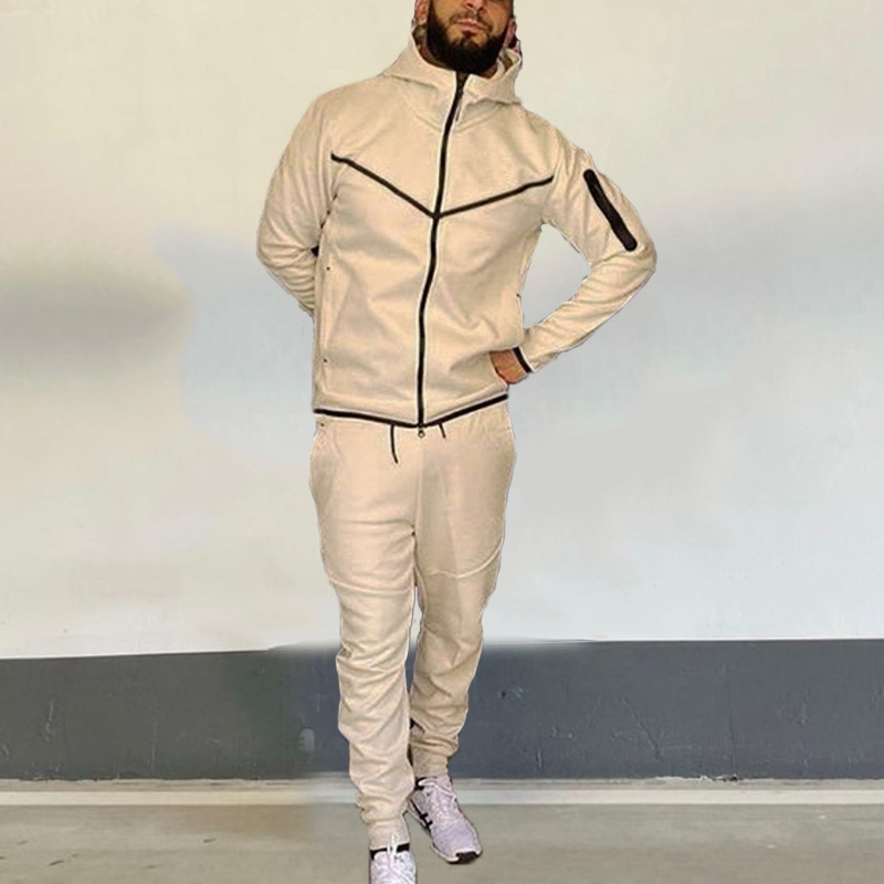 Heren hoodie mode casual sport rits jas broek set_voghion.com
