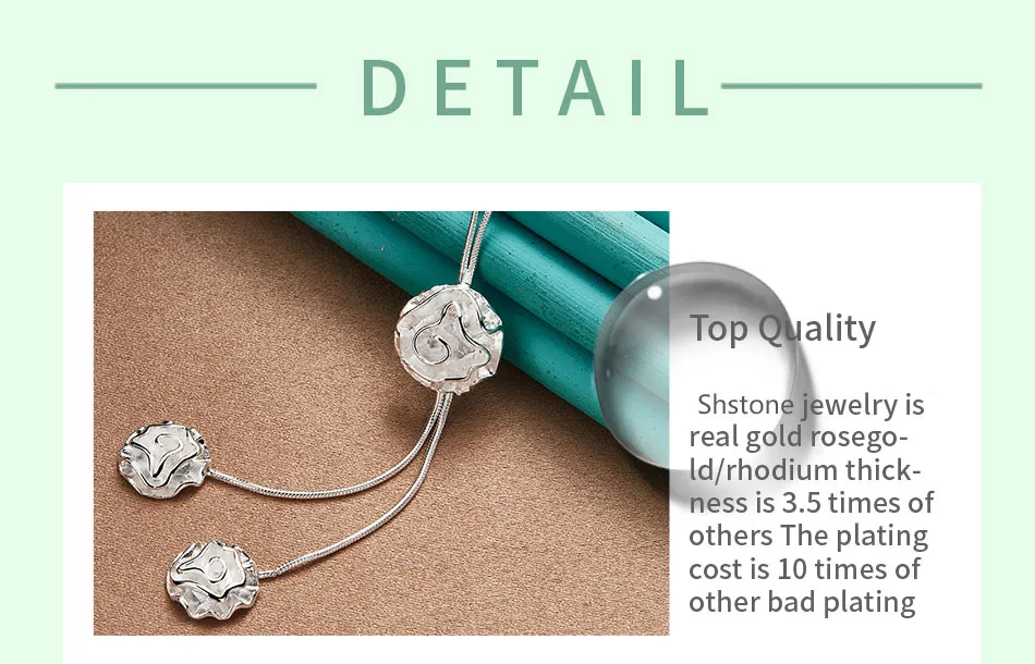 Αλυσίδες SHSTONE Sterling Sier Τρία Τριαντάφυλλα Λουλούδια Αλυσίδα Κολιέ Μόδας Κοσμήματα Γούρι για Γυναίκες Αρραβώνας Γάμος Πάρτι_voghion.com