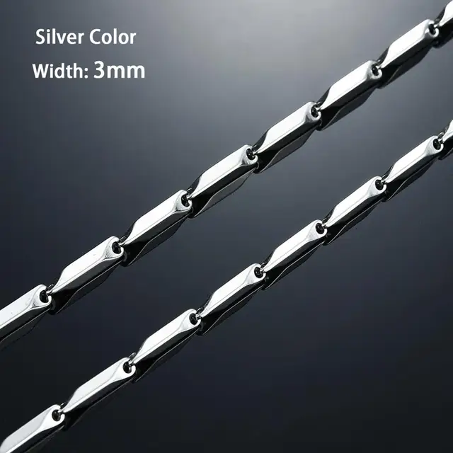 2025 New Arrivals 2.5mm/3mm Stainless Steel Bar Link Bamboo Chain High Quality Gold/Sier Color Necklace Choker for Women Men Jewelry_voghion.com