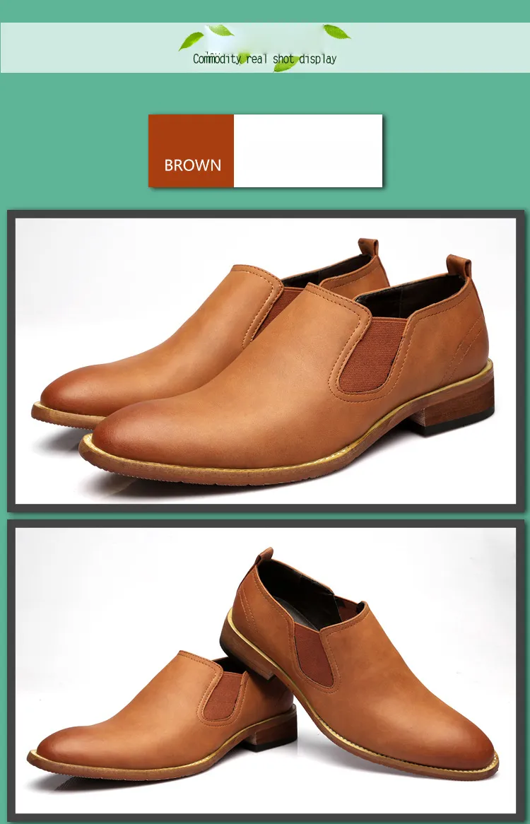 Smart Leather Shoes For Men Business Casual Pointed Toe Footwear_voghion.com