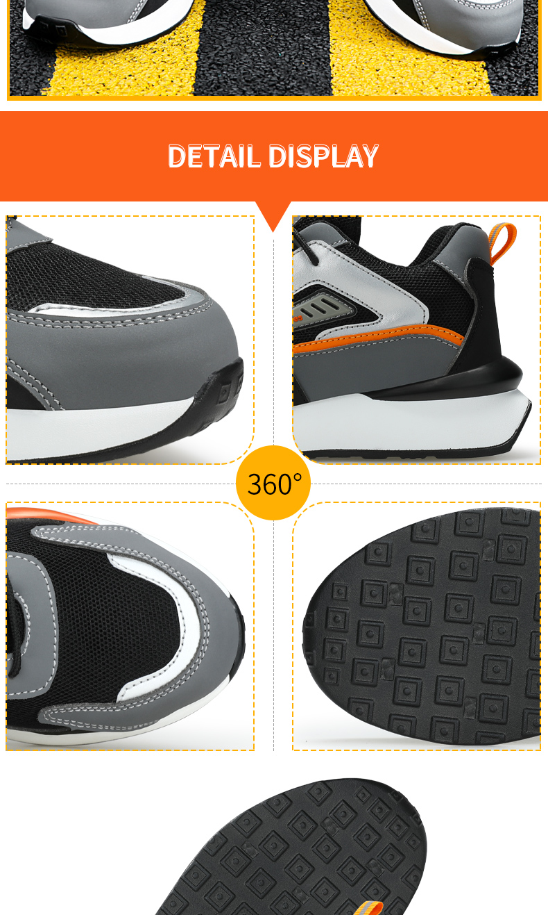 Chaussures de sécurité GUYISA pour hommes, chaussures de travail, embout en acier, sport, confortables, style sportif, 37-45, 0283_voghion.com