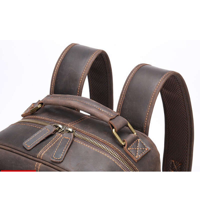 Genuine Running Backpack, Large Capacity Cowhide Leather Travel Bag, Men's_voghion.com