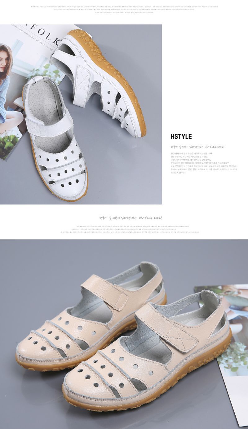 Lefu Summer New Sandals Hollow Hole Mom's Γυναικεία Μονά Παπούτσια_voghion.com