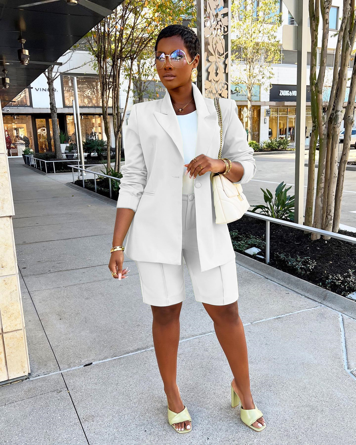 Women's suit suit shorts jacket two-piece spring and summer OL office commuting_voghion.com