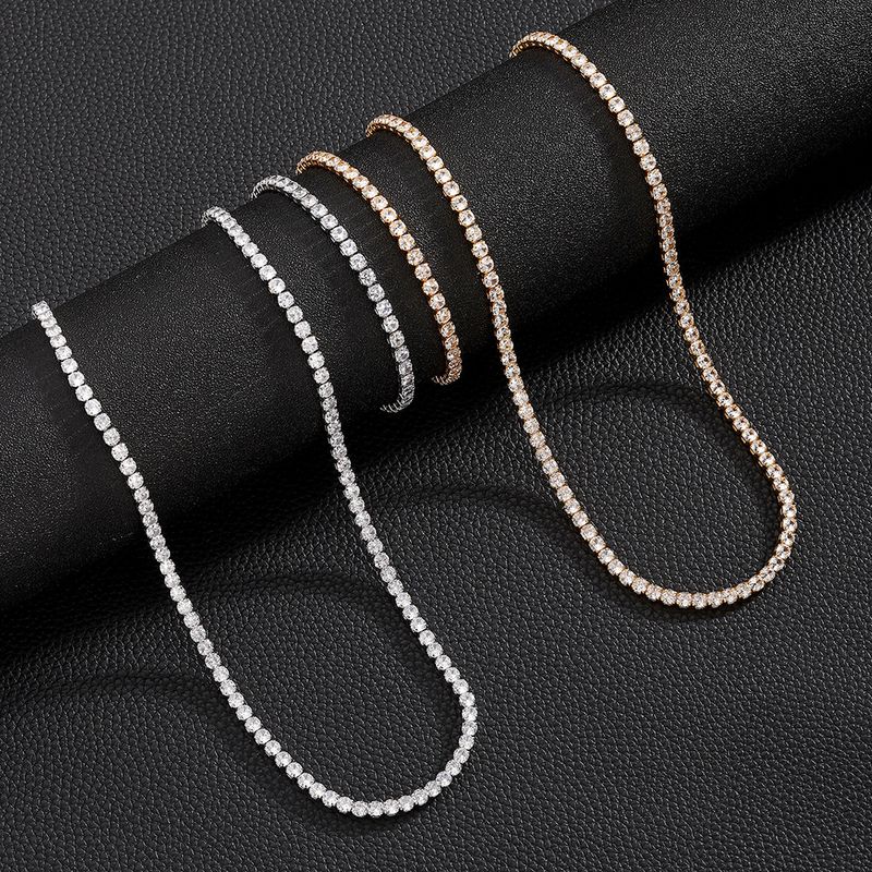 Personalizuota universali teniso grandinėlė su 4 mm cirkonio vėriniu, skirta vyriškam hiphopo nišai „TennisChain“_voghion.com