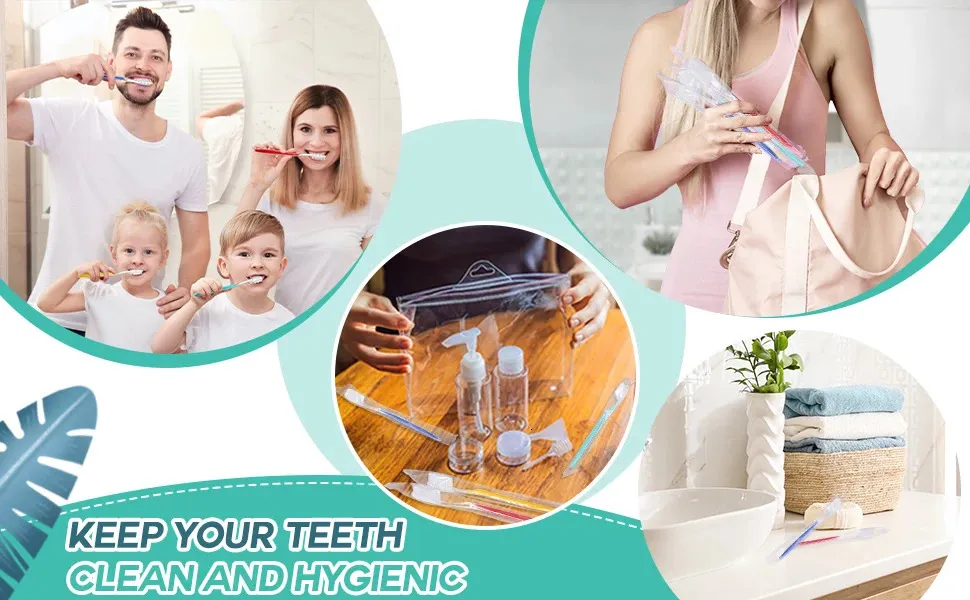 100 Individual Packaged Bulk Disposable Travel Soft Bristle Toothbrushes Single Pack Camping 241125_voghion.com