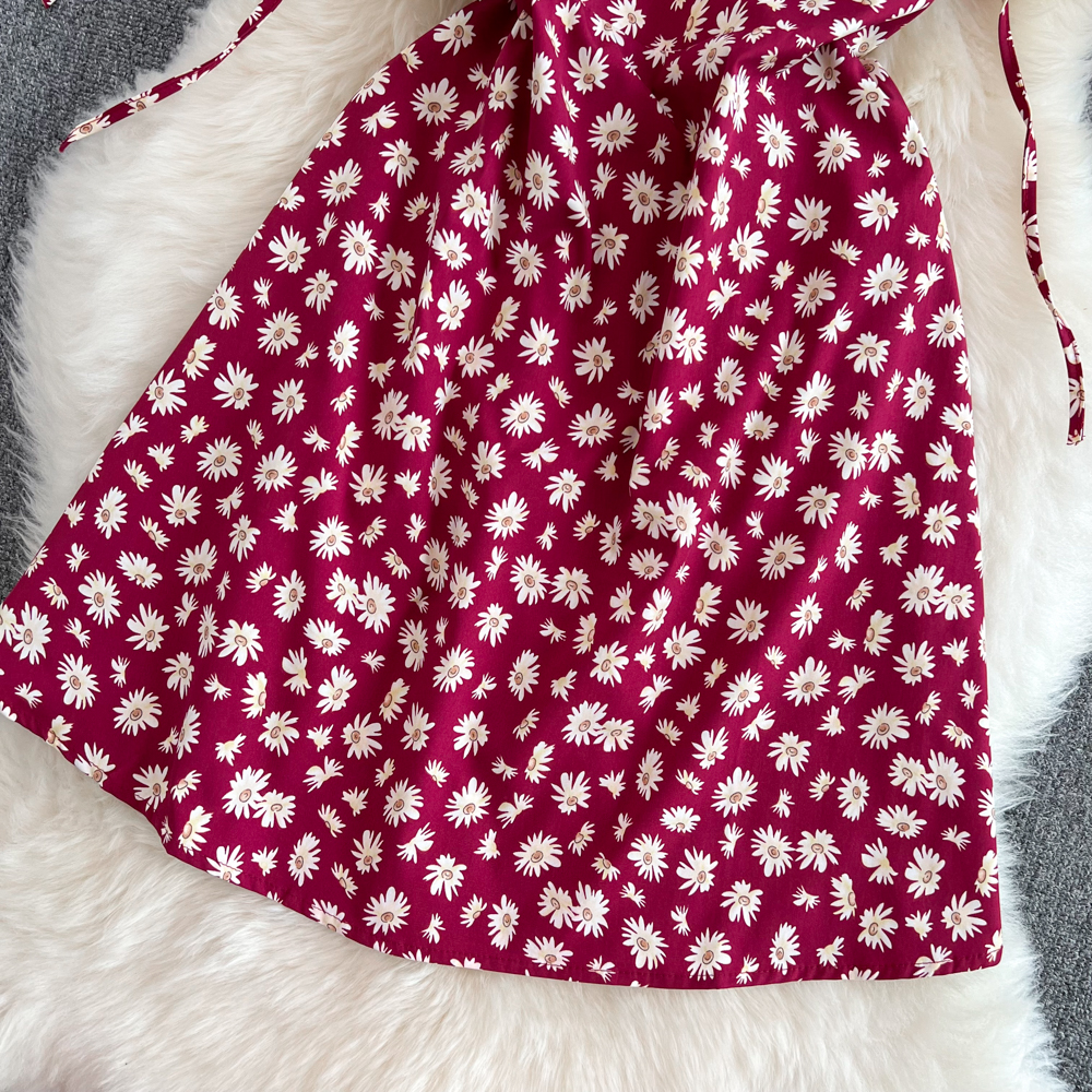 Completo due pezzi donna vestito fiori scollo americano e cardigan_voghion.com