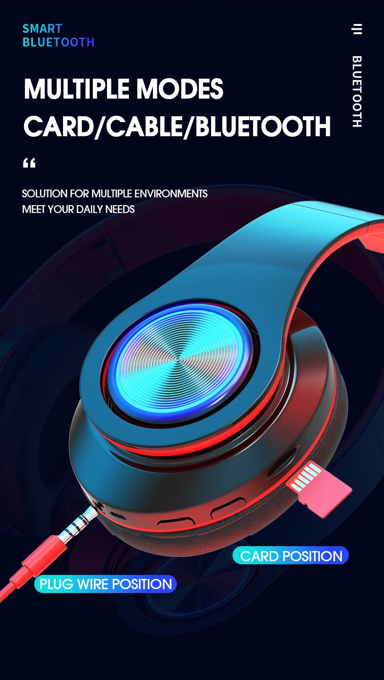 Wireless Bluetooth Headphones With Led Lights For Gaming And Music_voghion.com