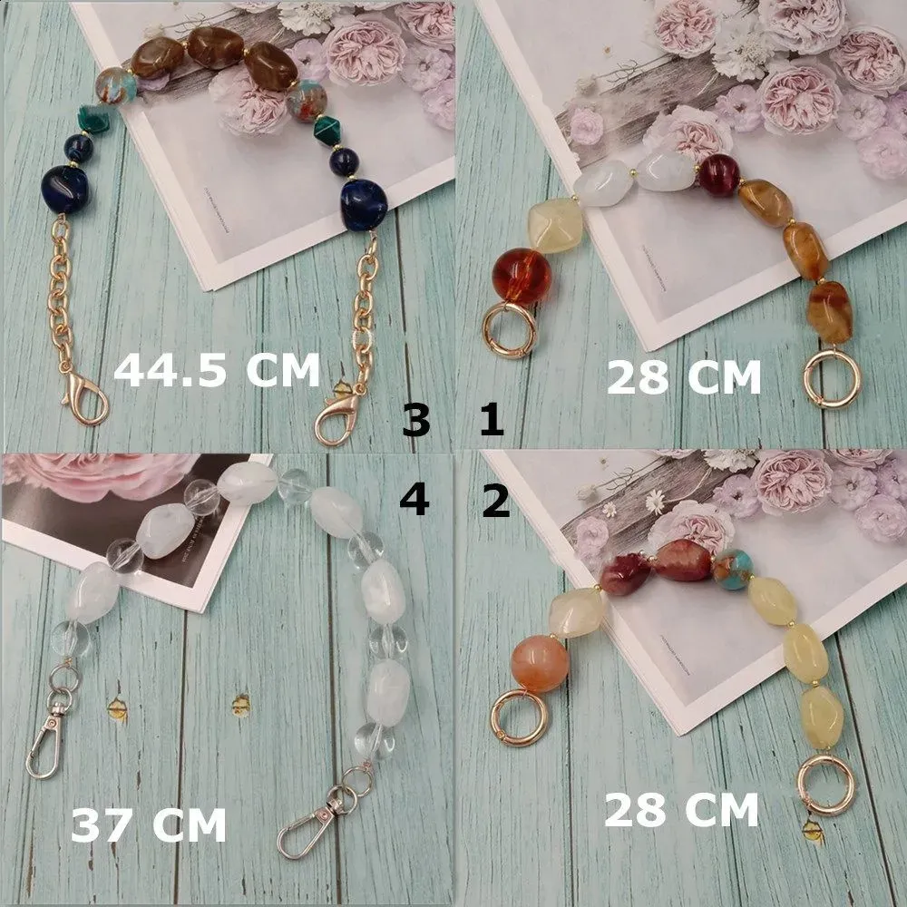 1 stuks kleurrijke acryl handtas riem handvat kraal vervangbare hars steen polsband portemonnee riem DIY tas onderdelen accessoires_voghion.com