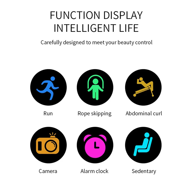 YUCI W9 2020 Bluetooth Round Smart Bracelet Women Men Smart Watch Sports Mode Sleep Time Monitor Heart Rate Monitor Touch Screen Waterproof Music Clo_voghion.com