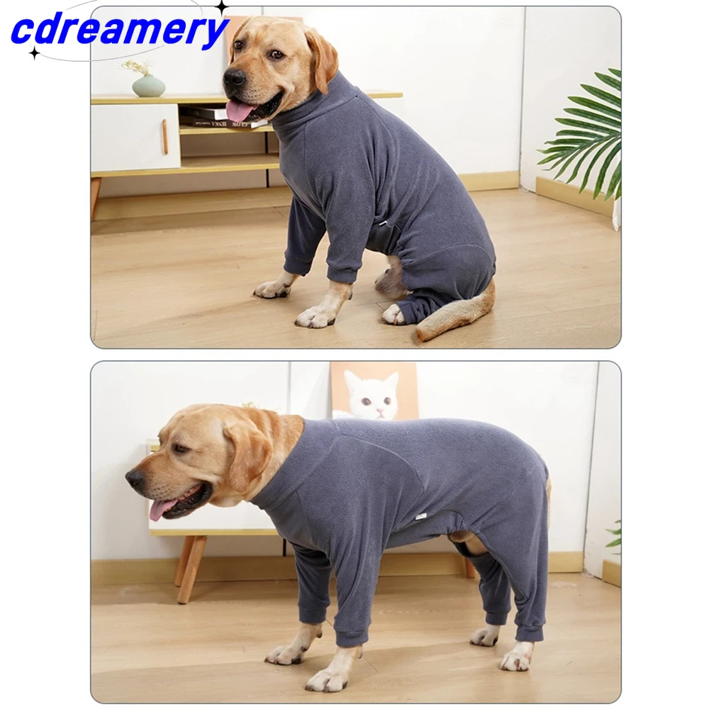 Abrigos de lana cálidos para perros, pijamas de cuatro patas, ropa para perros pequeños, medianos y grandes, ropa para clima frío, trajes de nieve para perros que cubren todo el cuerpo._voghion.com