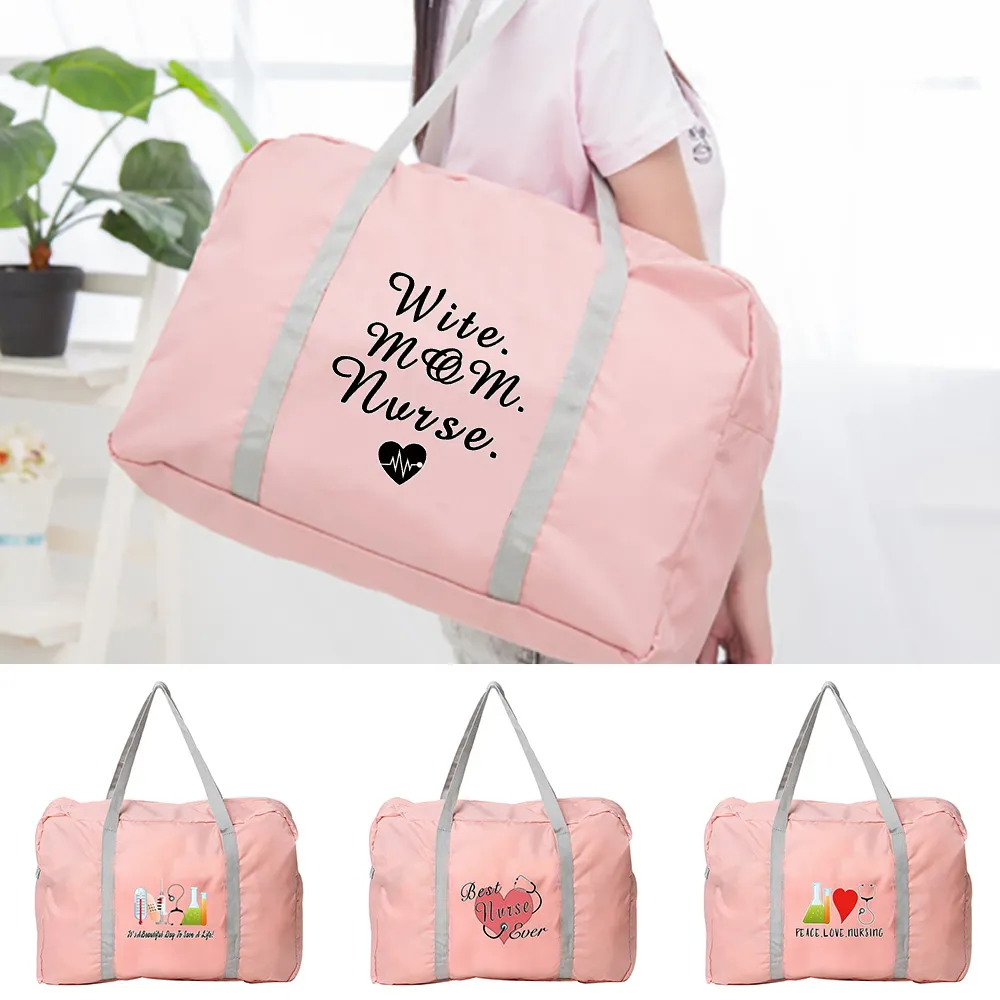 Faltbare Reisehandtaschen Seesack Frauen Gadgets Organizer Kleidung Gedruckt Reisenden Zubehör Urlaub Krankenschwester Tote Lage_voghion.com