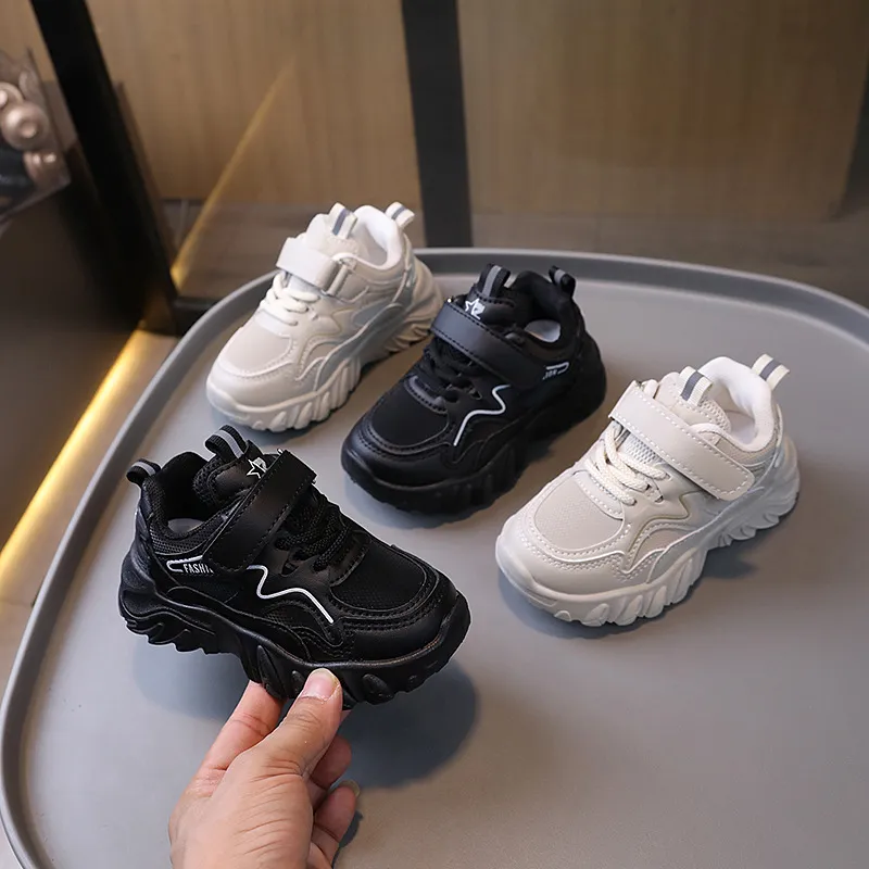 Weiß Schwarz Farbe Kinder Sport Turnschuhe für Jungen Mädchen Mode Rutschfeste Student Schuhe Cutefeet Outdoor Kleinkind Turnschuhe Größe_voghion.com