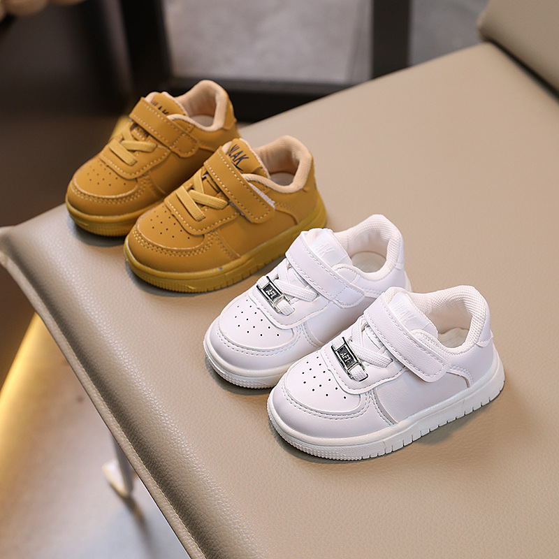 Tablero de bebé para niños, zapato para niños de primavera y otoño, suela suave antideslizante, deportes transpirables para niñas, pequeño blanco
