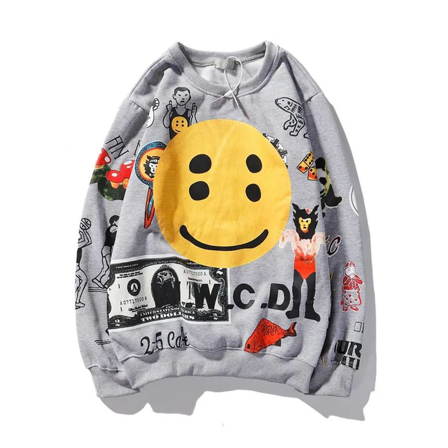 Herren-Designer-Skelett-Sweatshirts im Y2K-Stil, lockere Fleece-Kapuzenpullover für Männer und Frauen, High Street, lässige, übergroße Hoodies_voghion.com