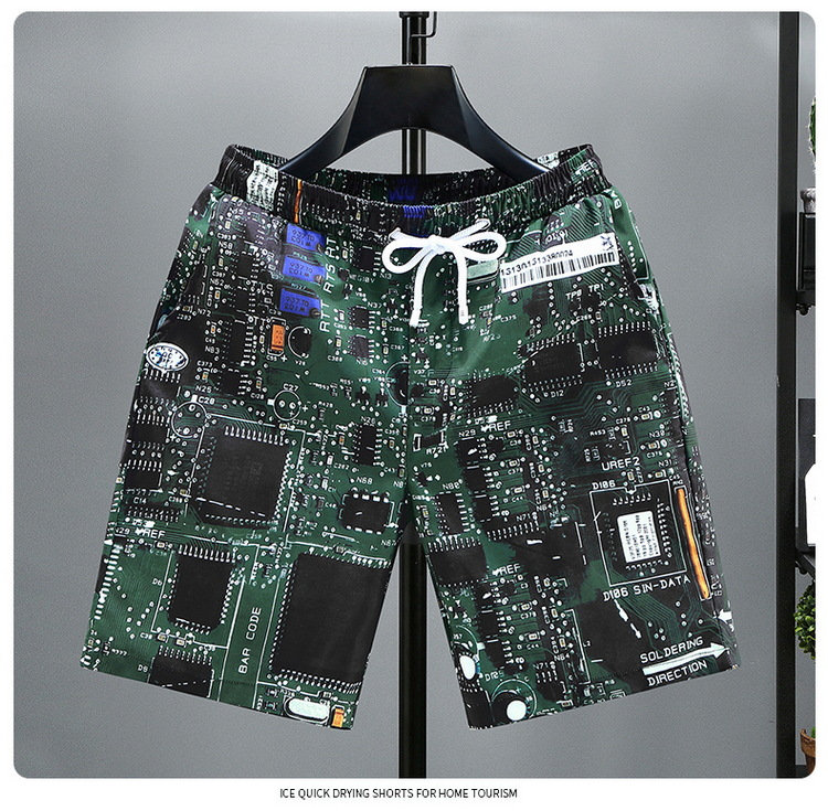 Plus Size Fat Summer Loose fitting Men's Shorts Trendy and Fashionable Half Beach Casual Middle Pants_voghion.com