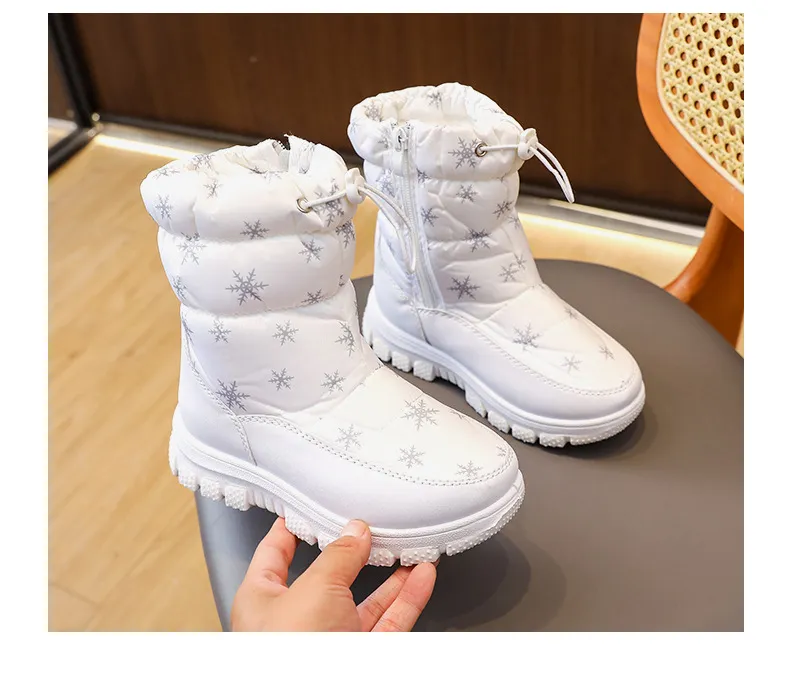 Kid Winter Warm Fur Snow Children Black Furry Girls Boys Non-slip Waterproof Cutefeet Kids Footwear Child Boots Toddler_desvips.com