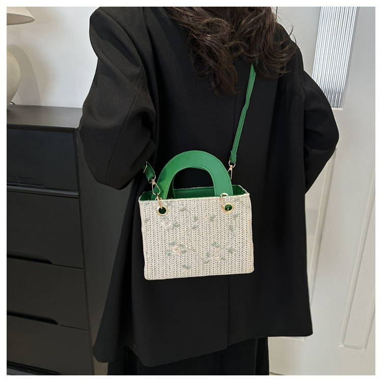 Sac à main tissé tendance pour femmes, sac à bandoulière tendance pour bord de mer, sac de plage, Style occidental, nouvelle collection été 2024_voghion.com