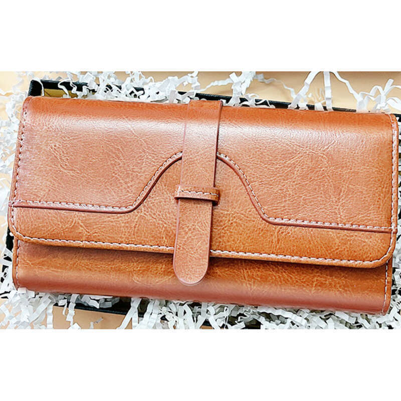 Handtasche aus echtem Leder, lange Damenbrieftasche, multifunktionales Mobiltelefon mit großem Fassungsvermögen._voghion.com