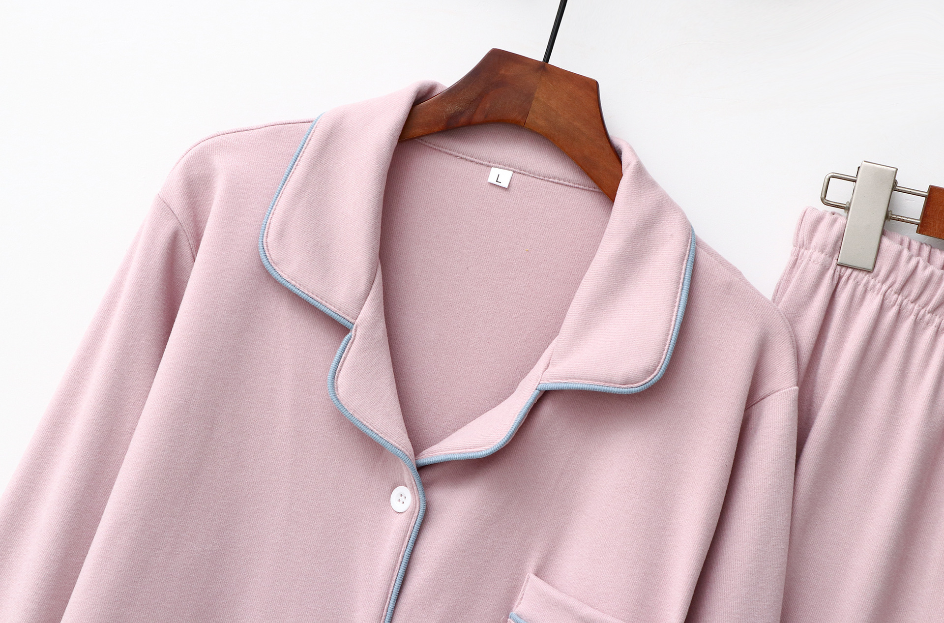 Γυναικεία ρούχα βελούδινο φθινόπωρο και χειμώνα ζεστό ζευγάρι ανδρικές και γυναικείες πιτζάμες πέτο άνετο απλό χρώμα αντίθεσης οικιακά ρούχα μακρυμάνικο κοστούμι_voghion.com